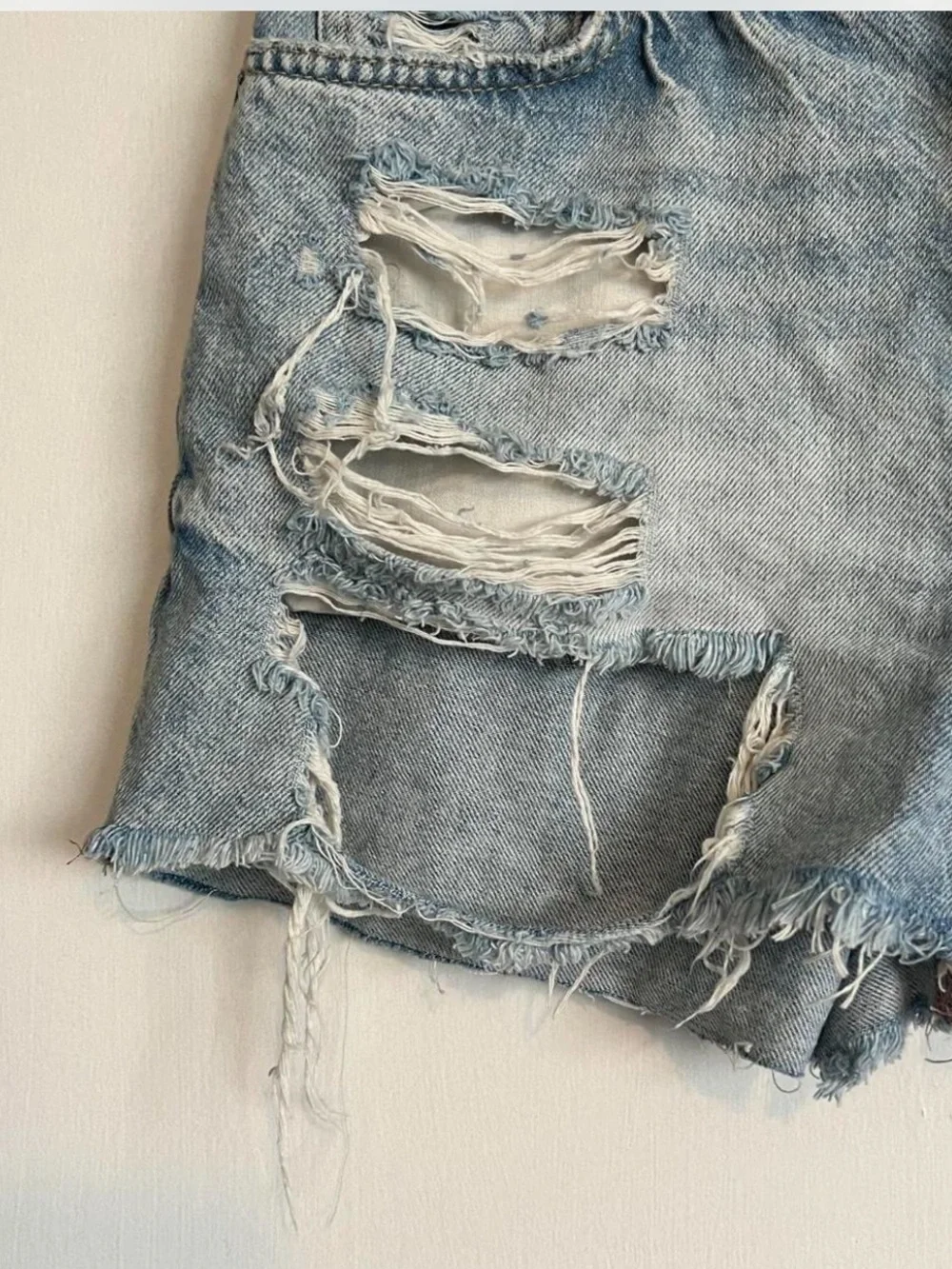 We the free free people super distressed denim jean shorts  size 27